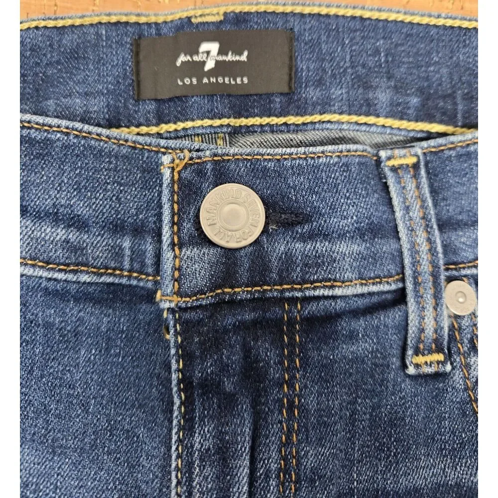 7 For All Mankind‎ Jeans Women's 30 High Waist Ankle Skinny Med Wash Distressed